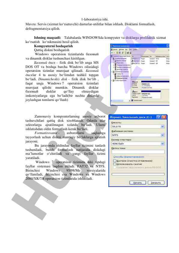 Windowsda kompyuter va disklarga xizmat ko‘rsatish