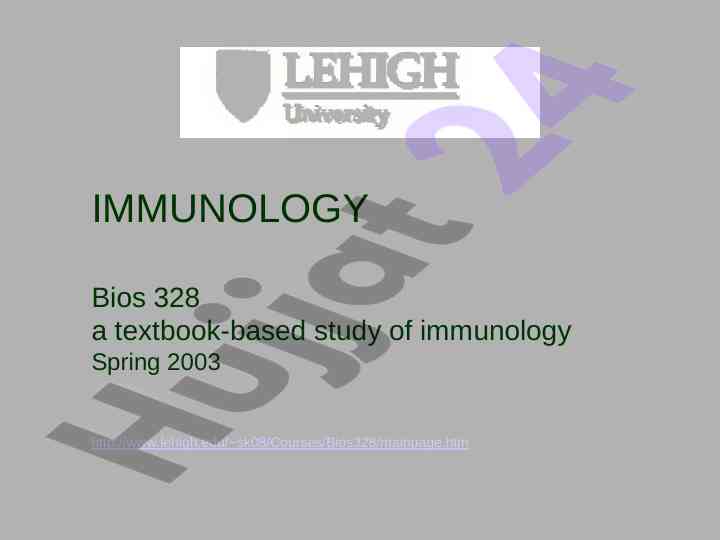 Study of immunology concepts and principles