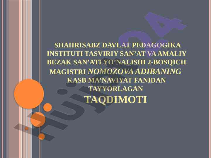 Muhim tashabbuslar va jamiyat ma'naviy yuksalishi