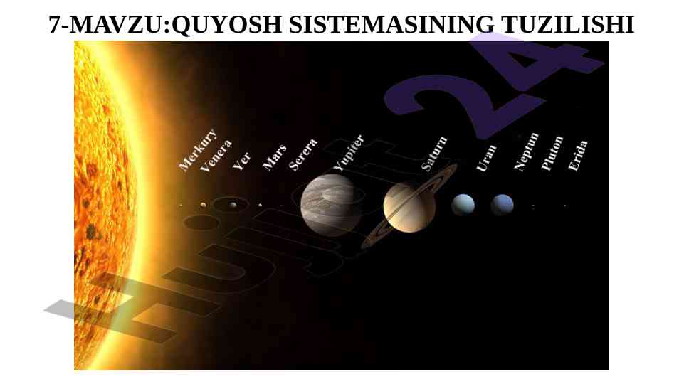 Quyosh sistemasining tuzilishi va rivojlanishi