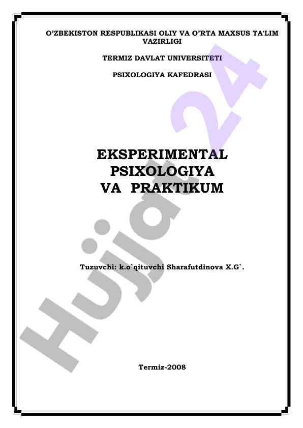 Eksperimental psixologiya tahlili va amaliy tadqiqotlar