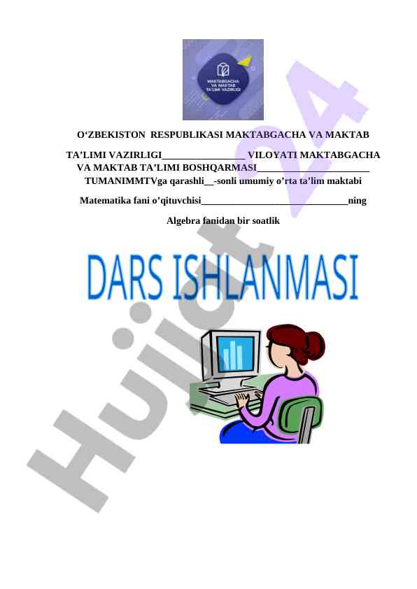 Intervallar usuli bilan algebra darsi