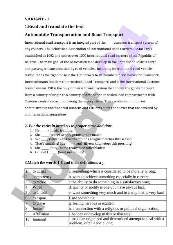 Automobile transportation and road transport overview