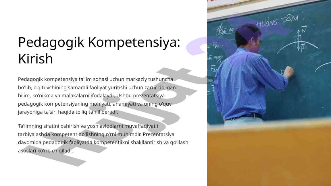 Pedagogik kompetensiya va ta'lim sifatini oshirish