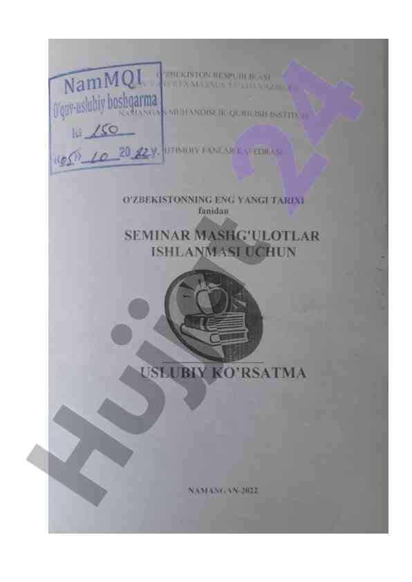 O’zbekistonning eng yangi tarixi uslubiy ko’rsatma