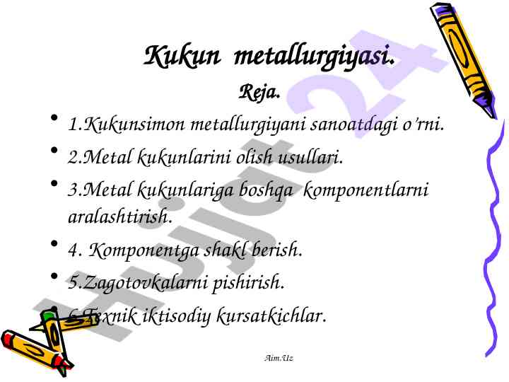 Kukun metallurgiyasi va uning san'atdagi o'rni