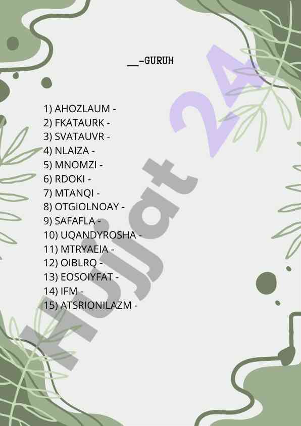 Falsafa fanidan metod dars uchun