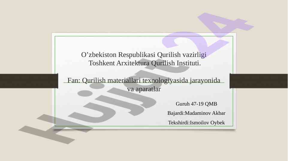 O‘xshashlik nazariyasi va modellashtirish