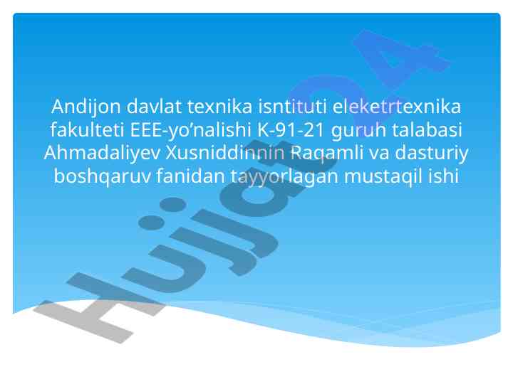 Raqamli dasturiy boshqaruv tizimlarida pid regulyalari