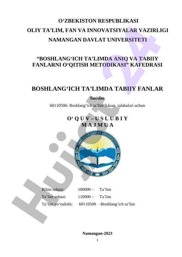 Boshlang‘ich ta’limda aniqlik va tabiiy fanlar usullari