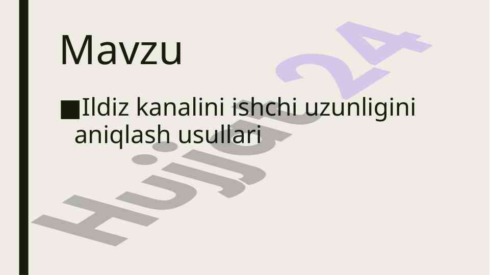 Ildiz kanalini ishchi uzunligini aniqlash usullari