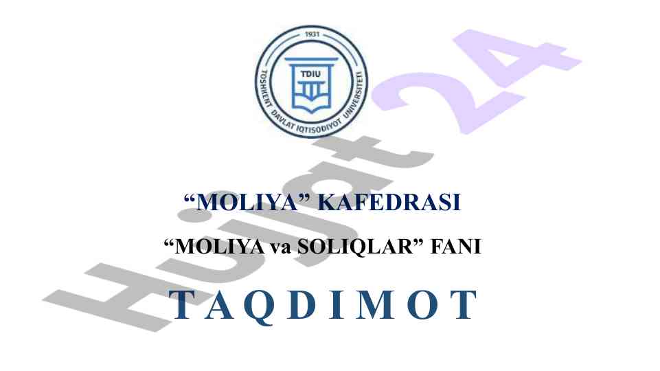 Soliq nazorati va uning shakillari taqdimoti