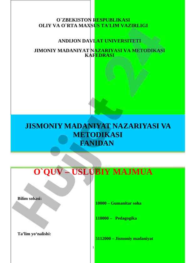 Jismoniy madaniyat nazariyasi va metodikasi uslublari
