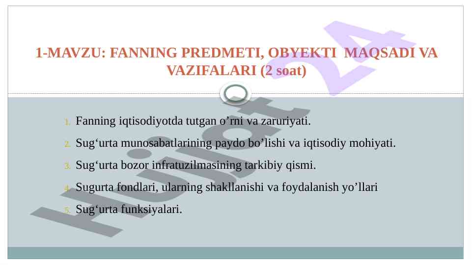 Fanning iqtisodiyotda sug‘urta ta'siri va rivojlanishi