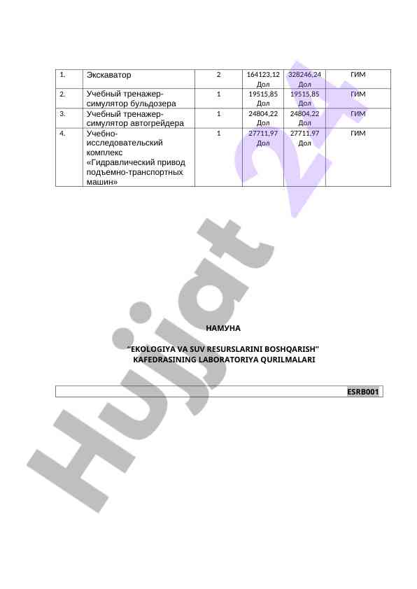 Ekologiya va suv resurslarini boshqarish laboratoriyasi