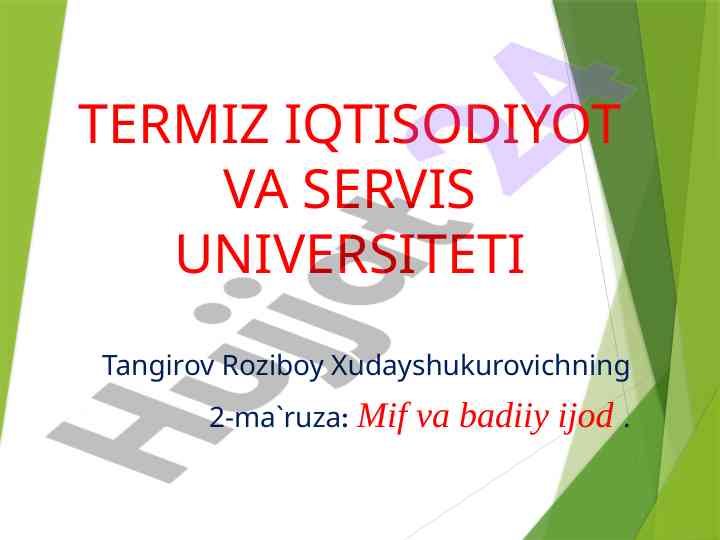 Mif va badiiy ijod haqida fikrlar