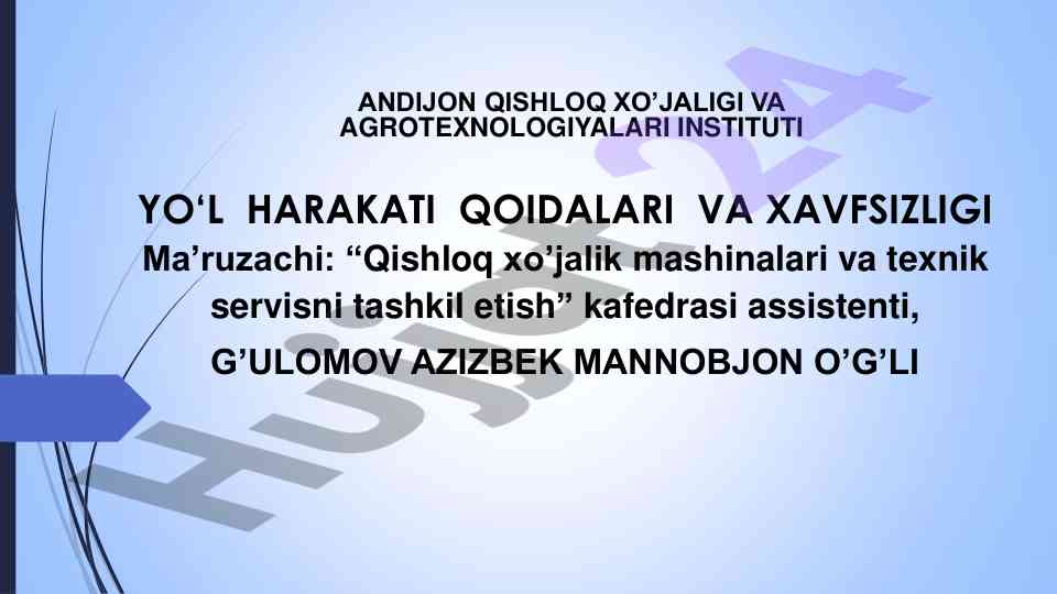 Transport vositalarida odam va yuk tashish talablari