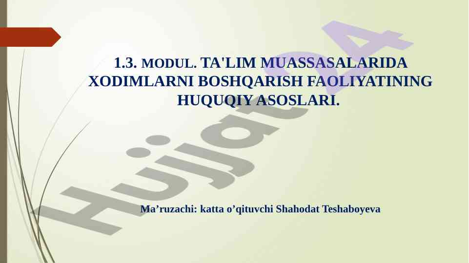Ta'lim muassasalarida xodimlarni boshqarish faoliyati