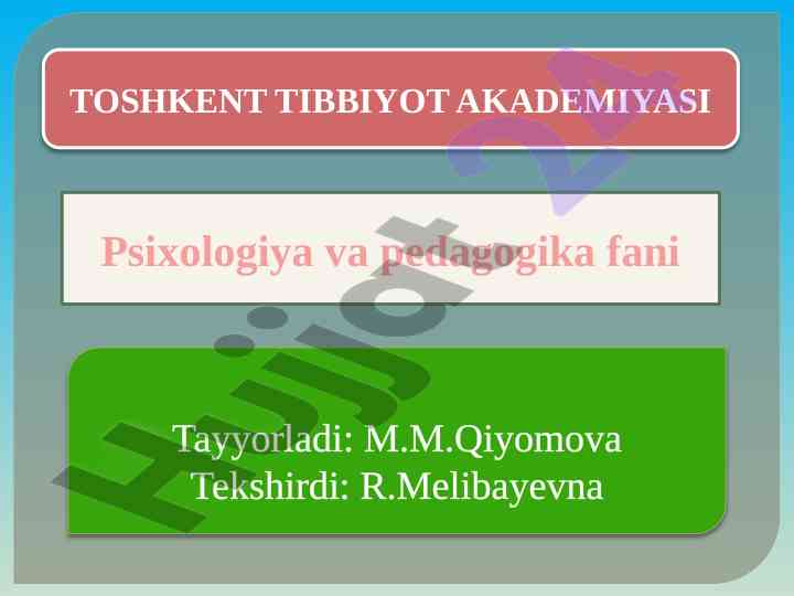 Guruh va jamoa psixologiyasi tahlili
