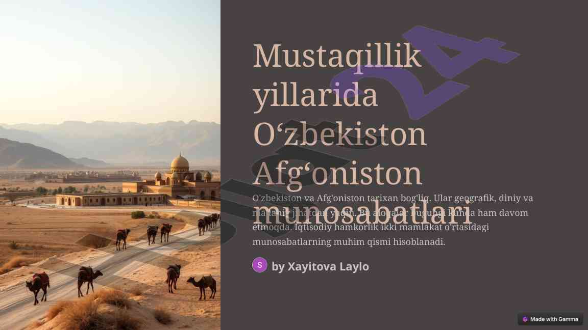 O'zbekiston va afg'oniston munosabatlari tarixi