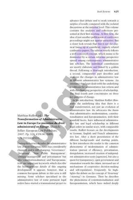 Transformation of administrative law in europe