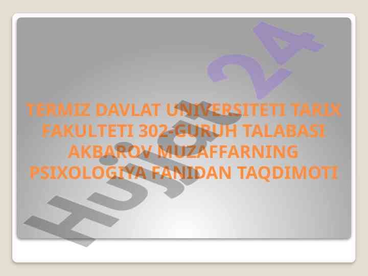 Yosh psixologiyasi va pedagogik psixologiyaning taqdimoti