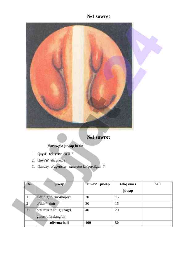 Tahlil ushillari va diagnoz o'zgarishlari