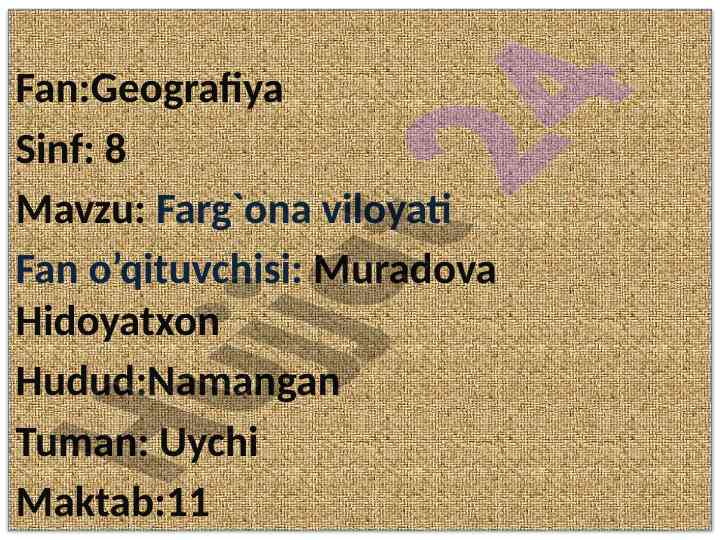 Fargona viloyati tarixiy iqlim va iqtisodiyoti