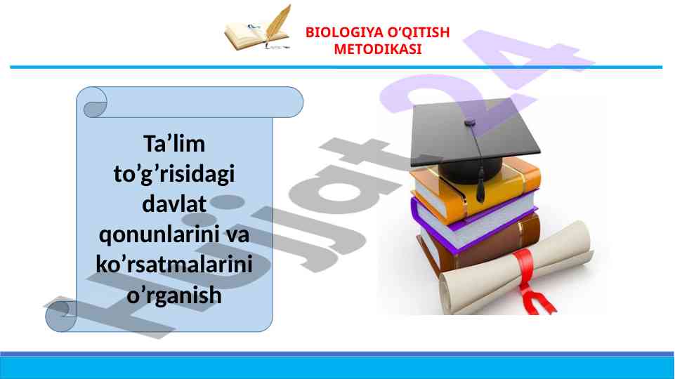 Biologiya o‘qitish metodikasi asoslari