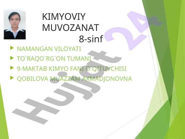 Kimyoviy muvozanat tezligi va omillari