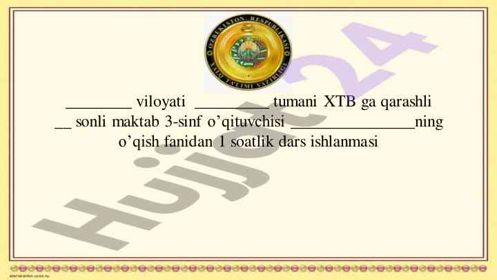 3-sinf o‘qituvchisi uchun dars ishlanmasi