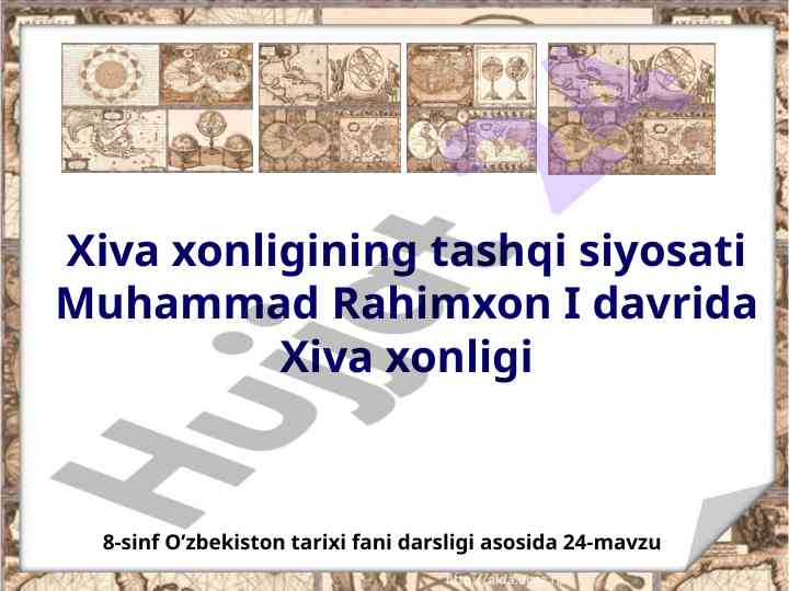 Xiva xonligining tashqi siyosati va rossiya munosabatlari