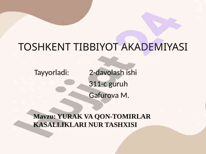 Yurak va qon-tomirlar kasalliklari nur tashxisi