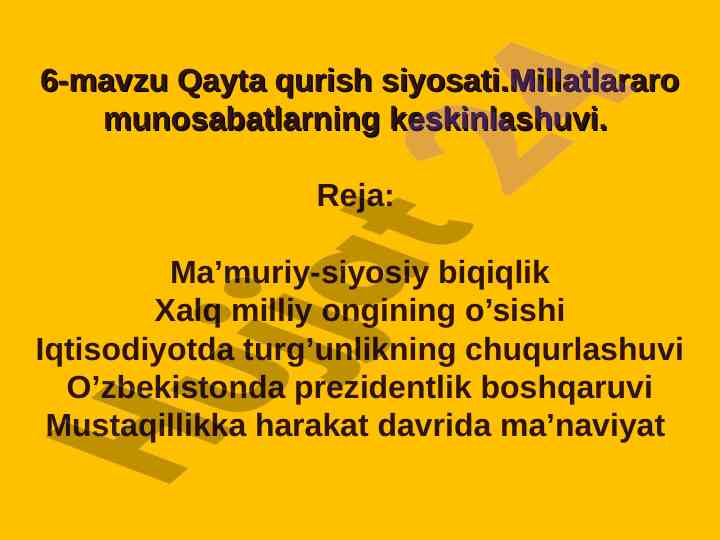 Qayta qurish siyosati va iqtisodiy rivojlanish
