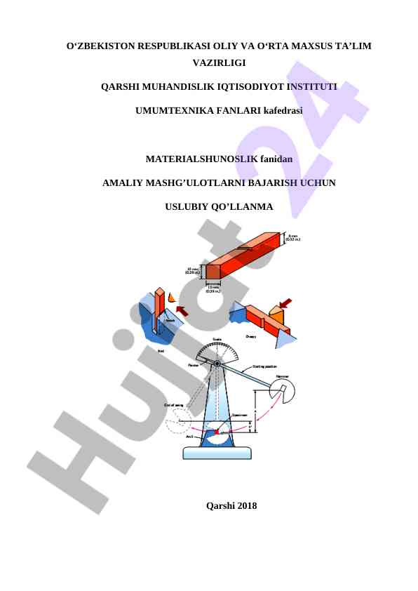 Materialshunoslik fanidan amaliy mashg‘ulotlar qo‘llanma