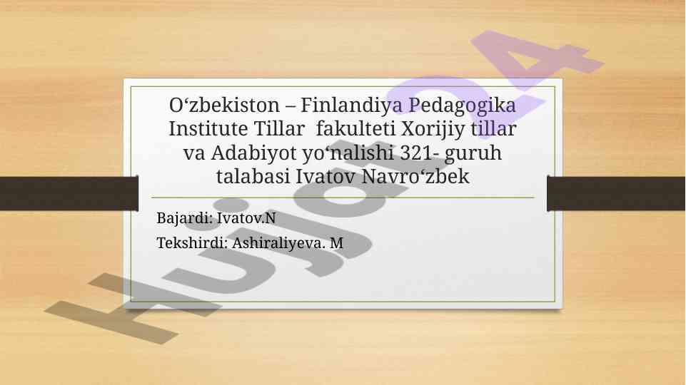 Taqdimot va baholash takliflari g’oyalari