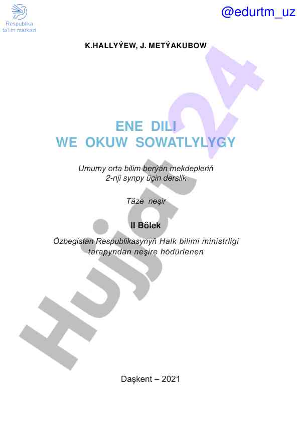 Derslik 2-nji synp üçin täze neşir umumy orta bilim