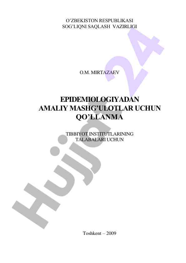 Epidemiologiya amaliy mashg‘ulotlar uchun qo‘llanma