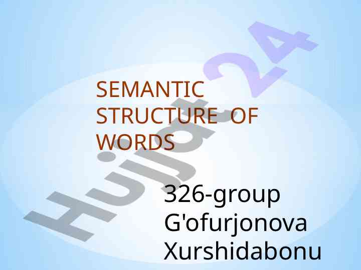 Semantic structure of words in modern english