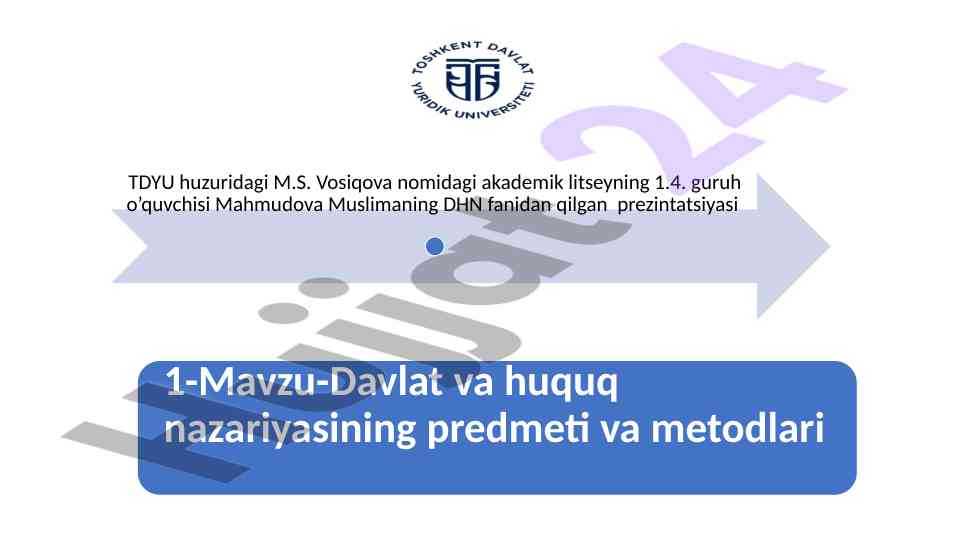 Davlat va huquq nazariyasi: asosiy metodlar va funksiyalar