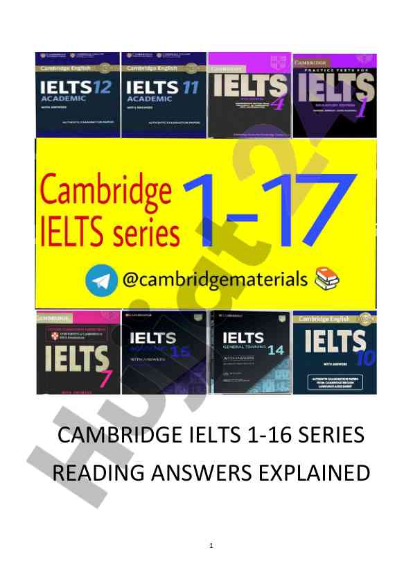 Cambridge ielts series reading answers explained