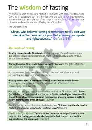 The benefits and wisdom of fasting in ramadan