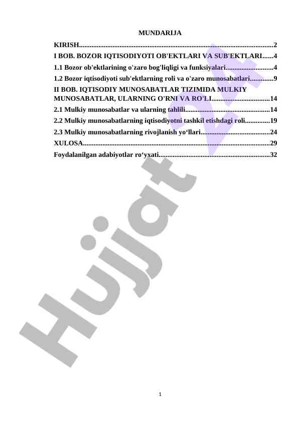 Bozor iqtisodiyoti: tizim va rivojlanish asoslari