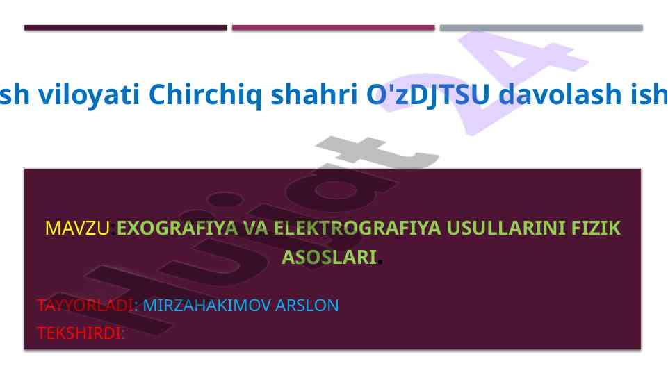 Ultratovush diagnostikasining fizik asoslari
