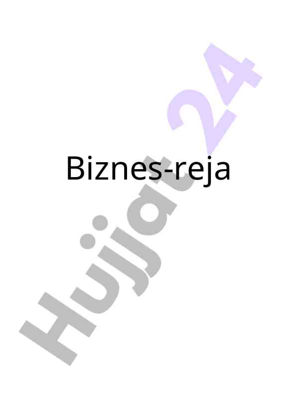 Shirinliklar ishlab chiqarish biznes rejasi