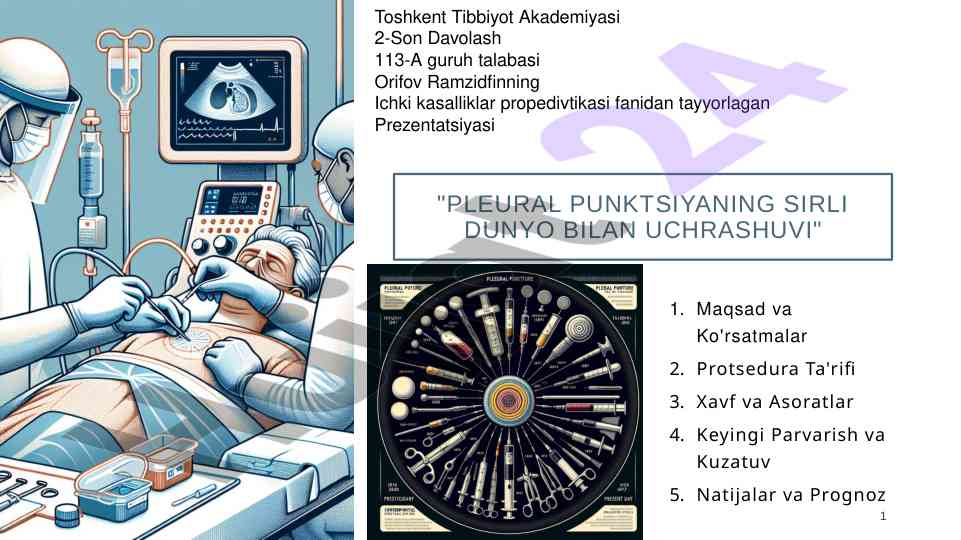 Pleural punktsiya jarayonining tasniflari va xavflari