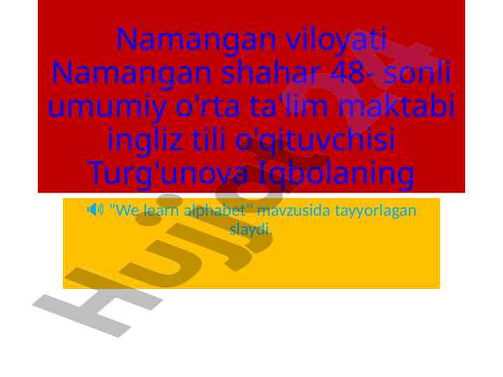 We learn alphabet in english language teaching