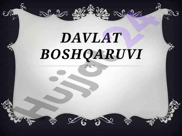 Davlat boshqaruvi va bozor iqtisodiyoti