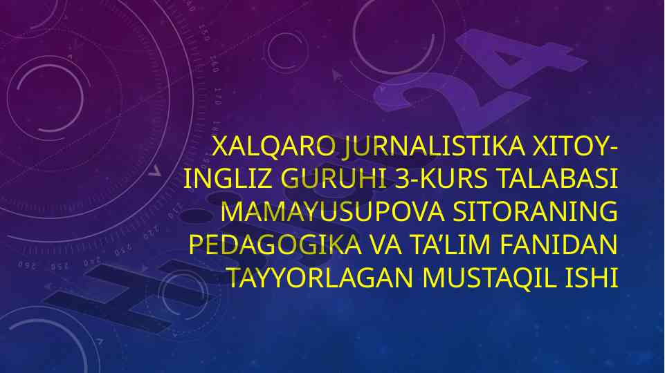 Tarbiya nazariyasi va oila pedagogikasi