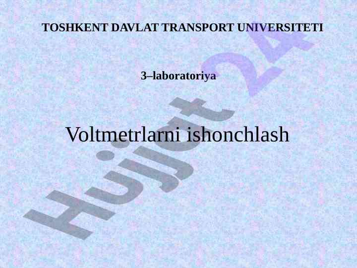 Voltmetrlarni ishonchlash laboratoriyasi